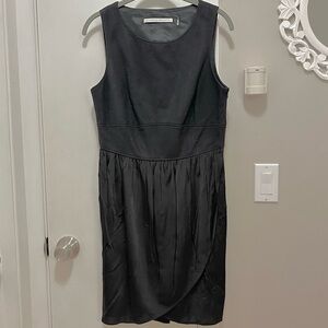 Susana Monaco Mixed Material Mini Little Black Dress 8 Sleeveless LBD Wool